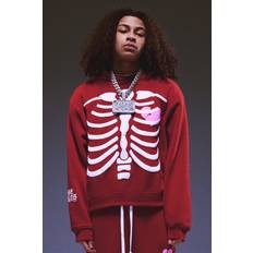 Red boohooman hoodie sale