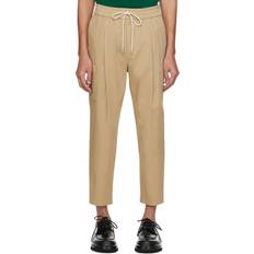 Lino Pantalones & Shorts Drôle de Monsieur Men's Cropped Cargo Pants - Dark Beige