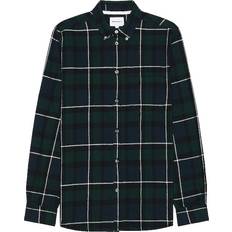 Norse Projects Anton Organic Flannel Check Shirt in Dark Green. M, S