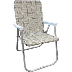 Foldable Outdoor Stools Lawn Chair USA Tan Stripe Classic