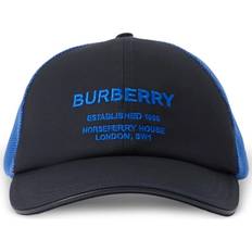 Burberry Caps Burberry Logo Baseball Cap Navy Blue