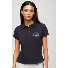 Superdry Damen Poloshirts Superdry Damen Figurbetontes Polohemd im 90er-Jahre-Stil Marineblau Größe: Marineblau