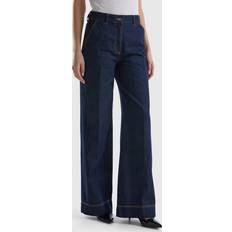 United Colors of Benetton Wide Leg Jeans Trousers, 35, Dark Blue, Women