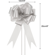 Wedding Wrapping Paper & Gift Wrapping Supplies Unique Bargains 20pcs 5 Inch Large Pull Bow Big Gift Wrapping Bows Ribbon for Wedding Silver