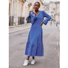 Corduroy Dresses Aspiga Victoria V-Neck Long Sleeve Dress - Cornflower Blue