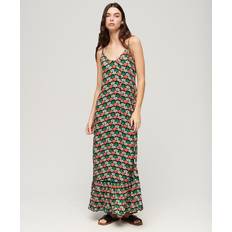 Superdry Long Dresses Superdry Cami Beach Maxi Dress, Orange Geo