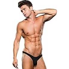 Envy Envy Microfiber Lowrise Zip Thong Black