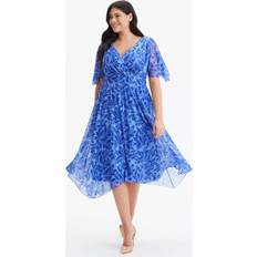 Scarlett & Jo Scarlett & Jo Julie Hanky Hem Midi Dress, Cobalt Sky