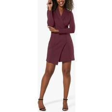 Donna - Tela Vestiti Closet London Draped Wrap Mini Dress, Burgundy