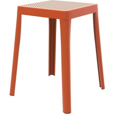 Orange Seating Stools Leisuremod Tresse Stackable Square Seating Stool