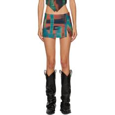 Multicoloured Skirts Miaou Multicolor Micro Miniskirt Rust Print