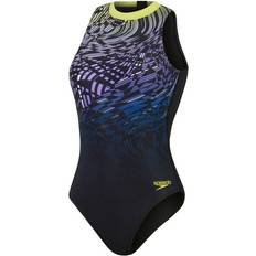 Speedo Women's Printed Hydrasuit Swimsuit 40, blue