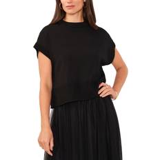 Vince Camuto Women's Drop-Shoulder Short-Sleeve Sweater Rich Black