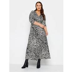 Long Dresses - Stretch Yours Zebra Print Maxi Wrap Dress, Black, 22-24, Women