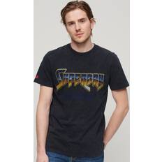 Court T-shirts Superdry Herren T-Shirt mit Rockband-Grafikdruck - Schwarz