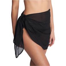 Black - Solid Colors Swimsuit Cover-Ups & Sarong Wraps Natori Cotton Sarong