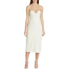 Monique Lhuillier ML Monique Lhuillier Women's Stretch Crepe Strapless Midi Dress Ivory