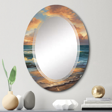 Mirrors Design Art "Beach Photo Sunlit Horizons VIII" Nautical & Beach Modern Wall Mirror