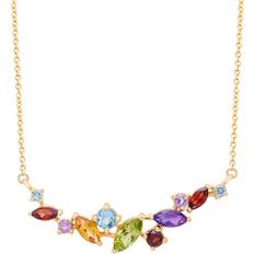 Macy's Gold Necklaces Macy's Scattered Cluster Pendant Necklace - Gold/Multicolour