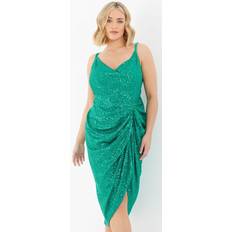 Green - Sportswear Garment Dresses Quiz Womens Curve Jade Green Ruched Midi Dress