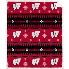 Pegasus Wisconsin Holiday Gift Wrap Sherpa Fleece Blankets