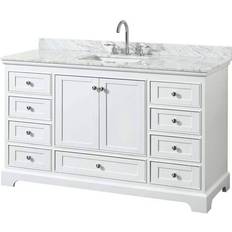 White Vanity Units for Single Basins Wyndham Collection Deborah (WCS202060SWHCMUNSMXX)