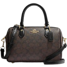 Coach Rowan Satchel In Signature Canvas - Gold/Brown Black