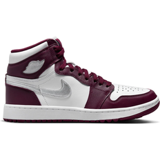 Stoff Golfschuhe Nike Air Jordan 1 High G M - White/Bordeaux/Metallic Silver