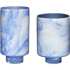 Hübsch Cloud Blue/White Vas 25cm 2st
