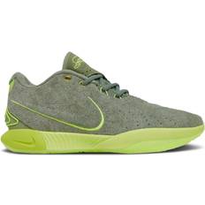 Green - Unisex Sport Shoes Nike LeBron XXI - Oil Green/Volt