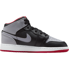 Nike Air Jordan 1 Mid Bred Shadow GS - Black/Fire Red/White/Cement Grey