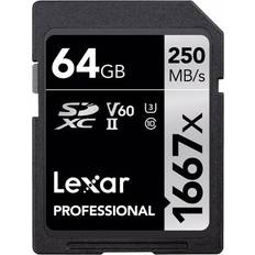 LEXAR Professional SDXC Class 10 UHS-II U3 V60 250/80MB/s 64GB (1667x)