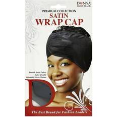 Donna Satin Wrap Cap - Black