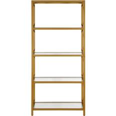 Hudson & Canal Celine Brushed Brass Book Shelf 167.6cm