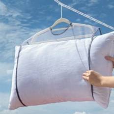Blåa Torkställ Shein 1pc Contrast Binding Hanging Clothes Drying Net