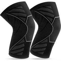 2pcs Black Knee Compression Sleeves For Sports, Running, Basketball, Dancing, Fitness, Unisex, Summer
