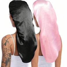 Multicolour Bonnets Shein 2Pcs Women's Long Bonnet Adjustable Hair Protector