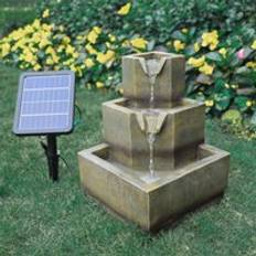 Fountains & Garden Ponds 3-Tiered Garden Water Fountain with LED Lights
