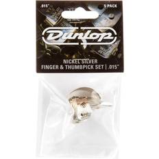 Silver Picks Dunlop 33P015 Nickel Silver Finger & Thumbpicks 0.015-0.025-inch