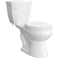 Toilets PROFLO White Elongated Standard Height 2-piece WaterSense Toilet 12-in Rough-In 1.28-GPF PFCLC412HEMWH
