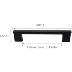 Door, Window & Furniture Hardware Design House 189472-MB Porter Cabinet and Drawer Pull 5-Inch 128mm Center to Center Matte Black 5-Pack Matte