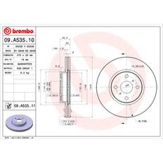 Frenate a Attrito Brembo Disco Freno 09.A535.11 275 22 4 Ventilazione Interna Rivestito