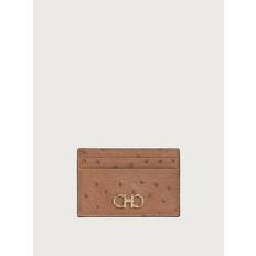 Natural Tarjeteros Ferragamo Woman Gancini credit card holder Camel