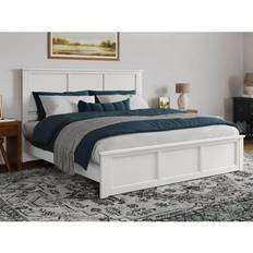 White Frame Beds AFI Charlotte White Solid Wood King Low Profile Frame Bed