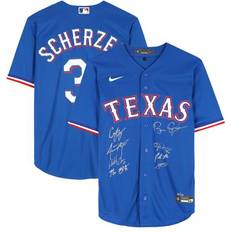 Fanatics Authentic Texas Rangers 2023 MLB World Series Champions Multi-Signed Blue Nike Max Scherzer Jersey with Signatures including Corey Seager, Adolis Garcia & Limited Edition #10/10