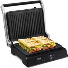 Costway 3-in-1 Electric Panini Press Grill 4-Slice Sandwich Maker Non-Stick Coated Plate Black One Size