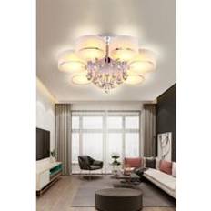 Multicoloured Ceiling Flush Lights Living and Home Round LED Semi Mount Ceiling Flush Light