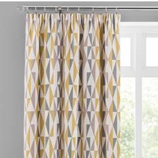 Curtains & Accessories Dunelm Elements Triangles Ochre Chenille Pencil