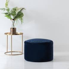 Blue Poufs Dunelm Eliza Velvet Pouffe