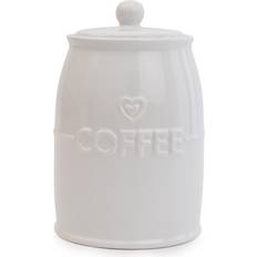 Dunelm White Hearts Coffee Canister Coffee Jar